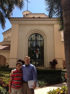 S. Fl and Emmanuel, brother Tony's boy at a seminary we visited and spoke about missions.