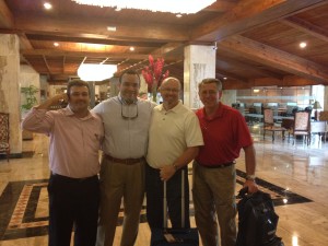 Pastors Doug Ripley and Joe alongside Pastor Samuel (Pastor Braulio Portes's right hand man) getting ready for Timothy Initiative Conference